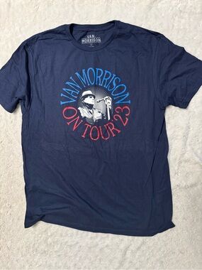 NWOT- VAN MORRISON Navy Blue 'On Tour '23' Graphic Band Tee